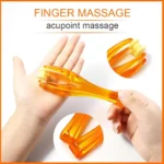 Ergonomic finger and hand acupoint massager with ridged rollers