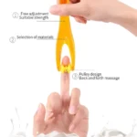 Ergonomic finger and hand acupoint massager with ridged rollers