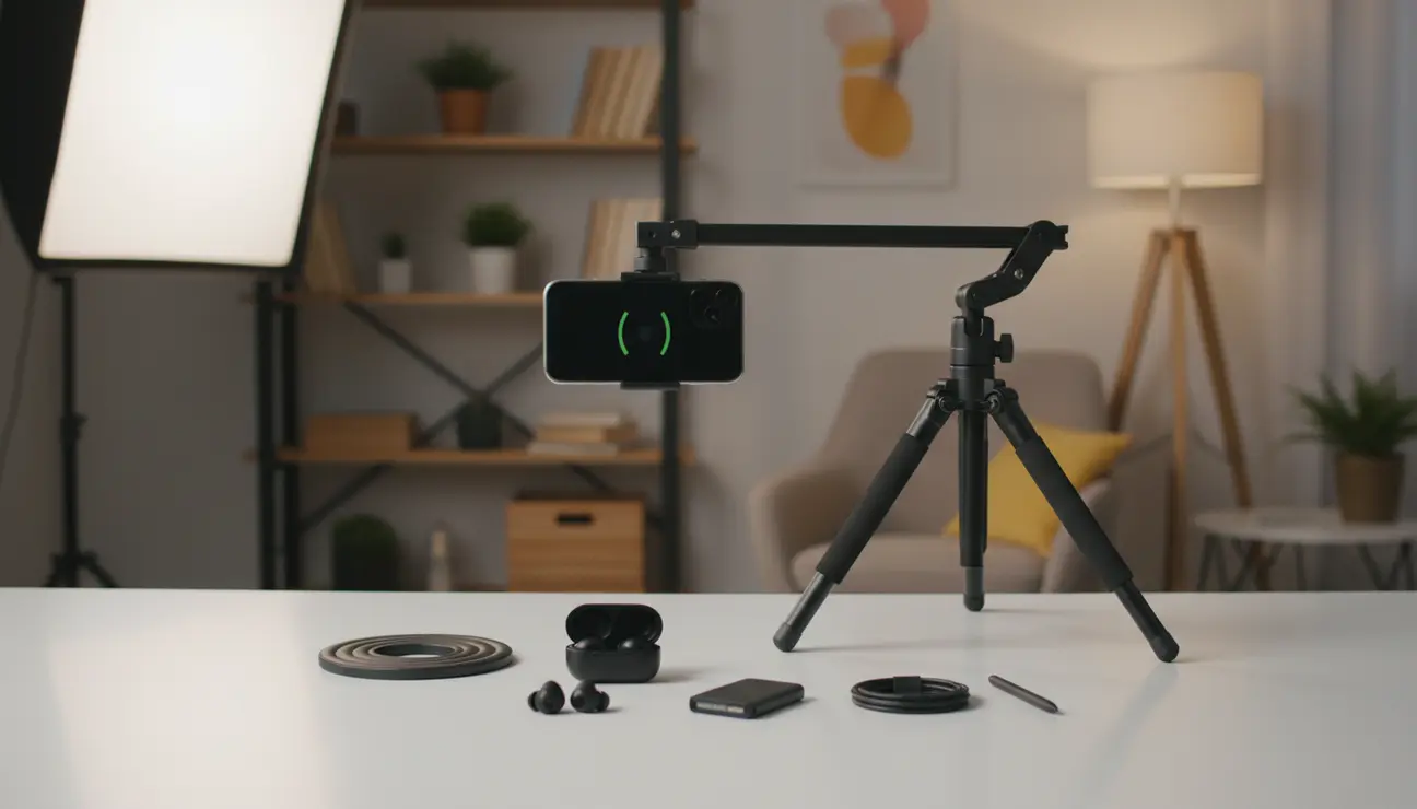 Overhead tripod setup for professional flat lay photography.