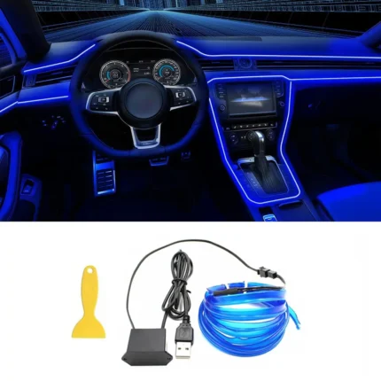 Flexible car interior ambient lighting kit USB powered