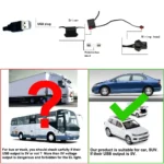 Flexible car interior ambient lighting kit USB powered