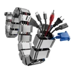 Flexible segmented cable management spine for standing desks