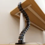 Flexible segmented cable management spine for standing desks