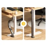 Flexible segmented cable management spine for standing desks