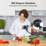 Flexible gooseneck phone holder with desk bed clamp