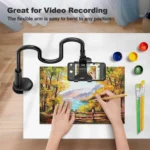 Flexible gooseneck phone holder with desk bed clamp