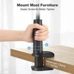 Flexible gooseneck phone holder with desk bed clamp