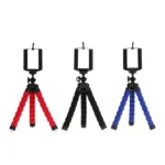 Flexible phone tripod with Bluetooth remote for smartphone