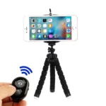 Flexible phone tripod with Bluetooth remote for smartphone