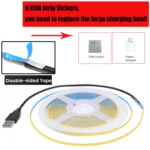 USB COB LED strip light, flexible, multi-color, home accent lighting
