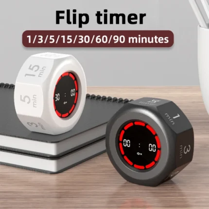 Octagonal flip digital timer for productivity and study