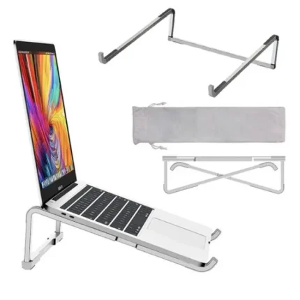 Foldable aluminum laptop stand for ergonomic desk setup
