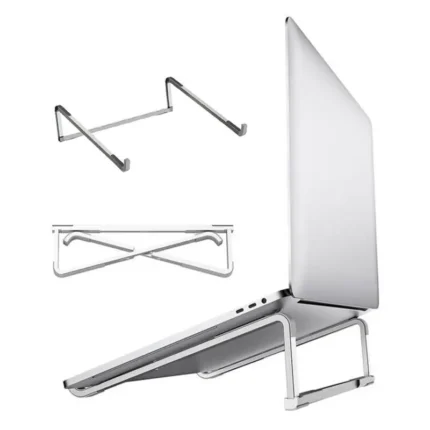 Foldable aluminum laptop stand for ergonomic desk setup