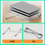 Foldable aluminum laptop stand for ergonomic desk setup