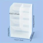 Frosted acrylic multi-tiered desk organizer with pens and pencils