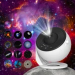 Spherical galaxy projector with 12 interchangeable astronomical discs