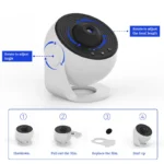 Spherical galaxy projector with 12 interchangeable astronomical discs