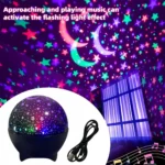 Multi-color galaxy star projector with nebula and moon light