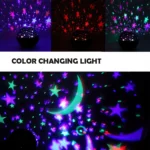 Multi-color galaxy star projector light with moon and nebula effects