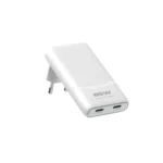 Compact 65W GaN dual USB-C fast charger with foldable plug