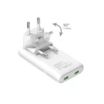 Compact 65W GaN dual USB-C fast charger with foldable plug
