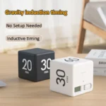 Gravity induction cube timer with LCD display and pre-set times