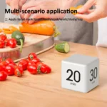 Gravity induction cube timer with LCD display and pre-set times