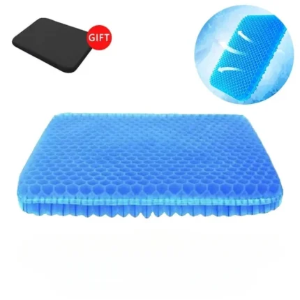 Blue honeycomb gel seat cushion for office chair and car