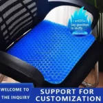 Blue honeycomb gel seat cushion for office chair and car