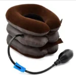 Inflatable cervical neck traction device for neck pain relief