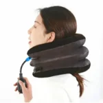 Inflatable cervical neck traction device for neck pain relief