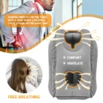 Inflatable travel pillow with face opening for neck and arm support