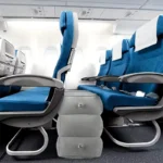 3-layer adjustable inflatable travel footrest for airplane and car