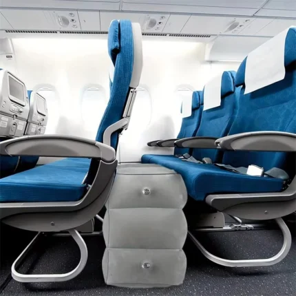3-layer adjustable inflatable travel footrest for airplane and car