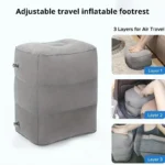 3-layer adjustable inflatable travel footrest for airplane and car
