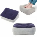 Inflatable travel footrest for airplane and office use