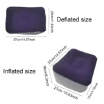 Inflatable travel footrest for airplane and office use