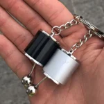 Interactive manual gear shift keychain with movable lever