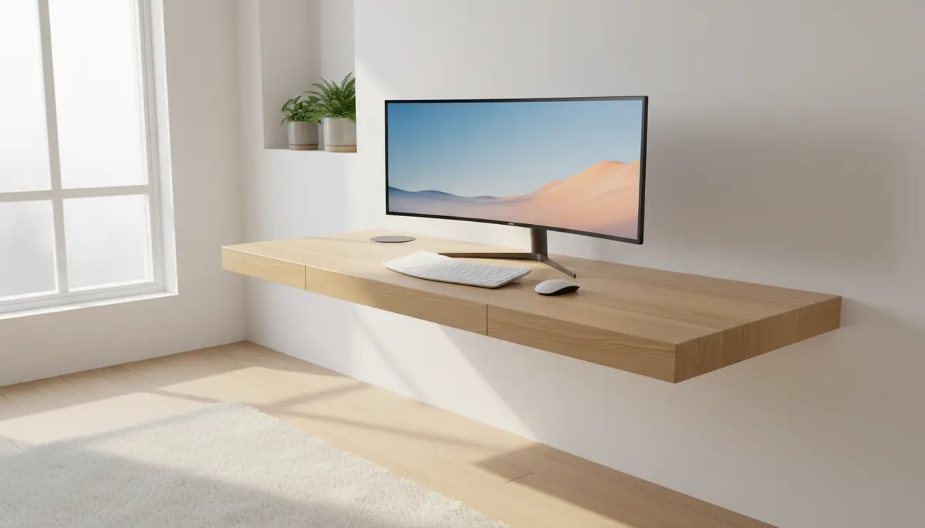 Minimalist invisible desk setup with hidden cables.