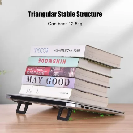 Invisible foldable laptop stand adhesive feet ergonomic cooling