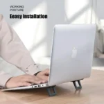 Invisible foldable laptop stand adhesive feet ergonomic cooling