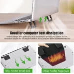 Invisible foldable laptop stand adhesive feet ergonomic cooling