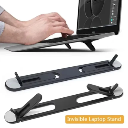 Invisible ultra-thin adhesive laptop stand for ergonomic typing