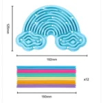 Rainbow maze board with colorful flexible silicone sticks for kids play