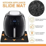 Dark grey felt kitchen appliance slide mat for heat protection