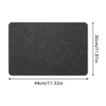 Dark grey felt kitchen appliance slide mat for heat protection