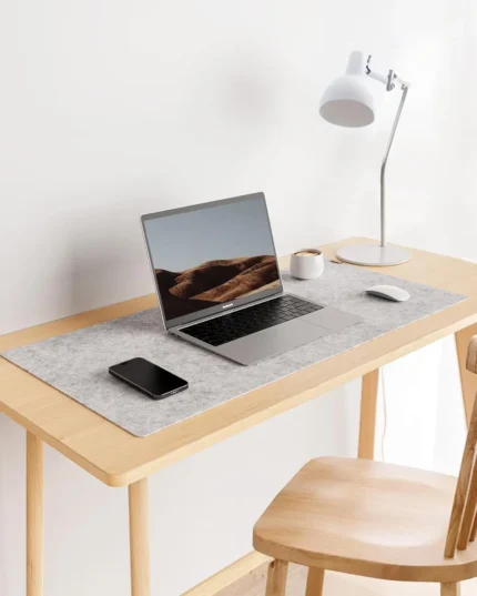 Large felt desk mat with anti-slip bottom for office