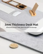Large felt desk mat with anti-slip bottom for office
