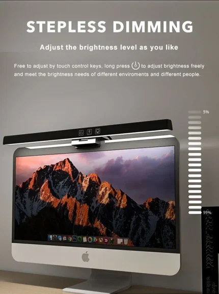 LED monitor light bar with clamp for desk illumination