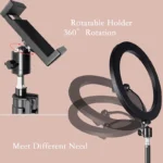 10-inch dimmable LED ring light kit with phone holder and tripod